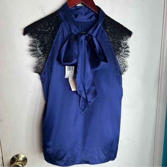 Generation Love Shayna halter blouse silk lace shoulder - Picture 1 of 11